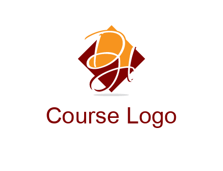 Letters DH are in rhombus shape logo