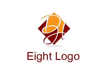 Letters DH are in rhombus shape logo