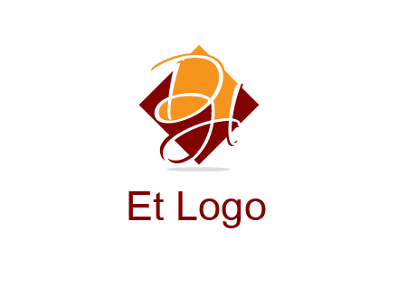 Letters DH are in rhombus shape logo