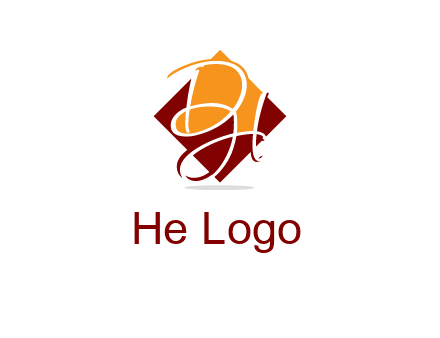 Letters DH are in rhombus shape logo