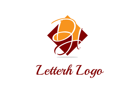 Letters DH are in rhombus shape logo