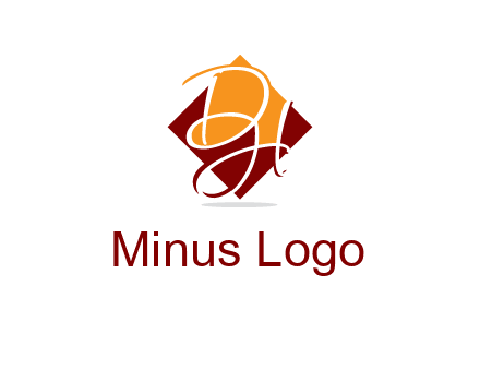 Letters DH are in rhombus shape logo