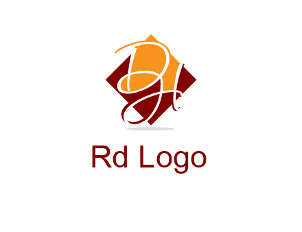 Letters DH are in rhombus shape logo