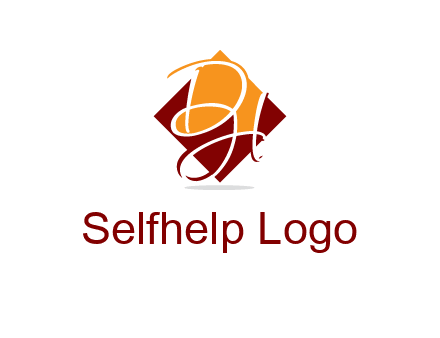 Letters DH are in rhombus shape logo
