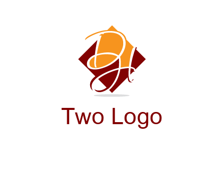 Letters DH are in rhombus shape logo