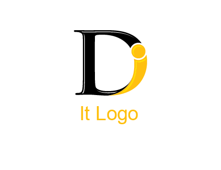 abstract letter I in letter D