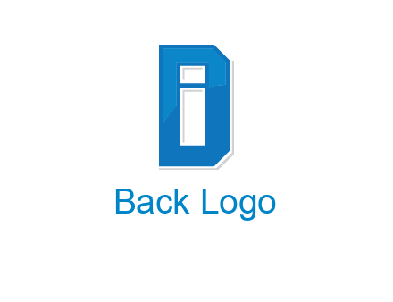 blocky letter I in letter D