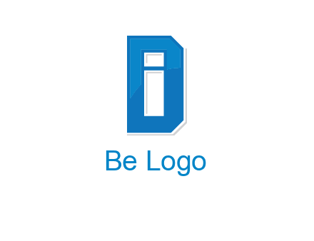 blocky letter I in letter D