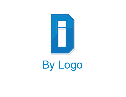 blocky letter I in letter D