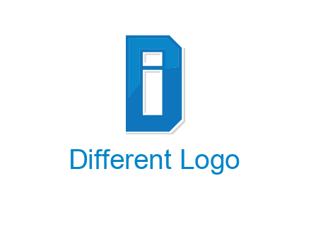blocky letter I in letter D