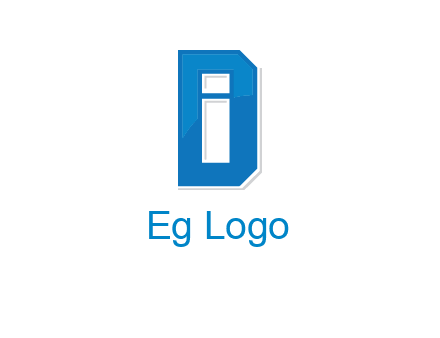 blocky letter I in letter D