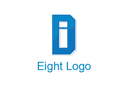 blocky letter I in letter D
