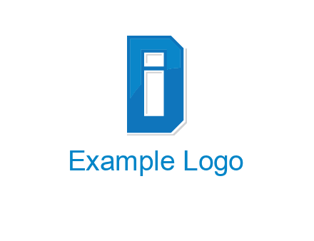 blocky letter I in letter D