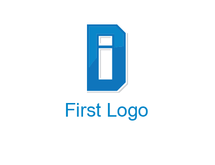 blocky letter I in letter D