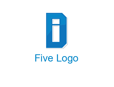 blocky letter I in letter D