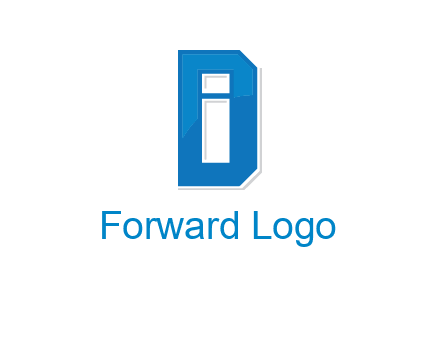 blocky letter I in letter D