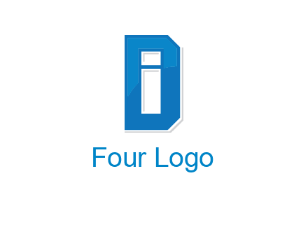 blocky letter I in letter D