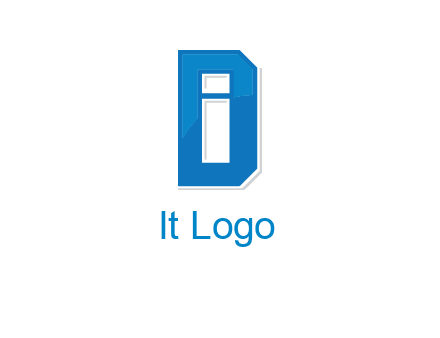 blocky letter I in letter D