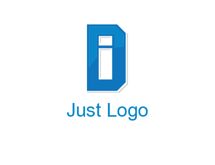 blocky letter I in letter D