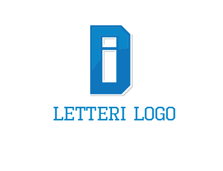 blocky letter I in letter D