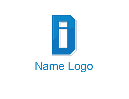 blocky letter I in letter D