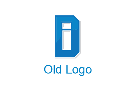 blocky letter I in letter D