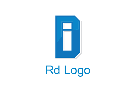 blocky letter I in letter D