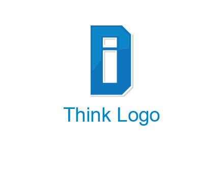 blocky letter I in letter D