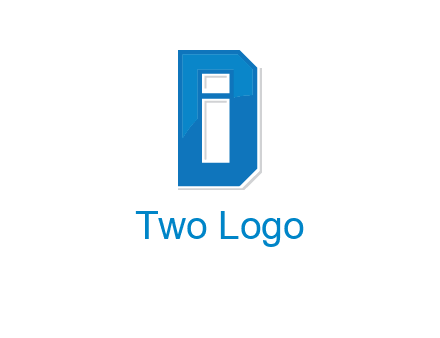 blocky letter I in letter D