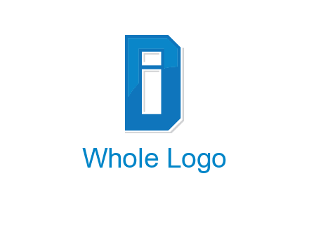 blocky letter I in letter D