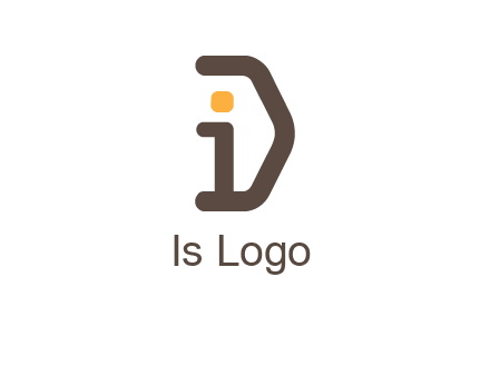 line art abstract letter I with letter D