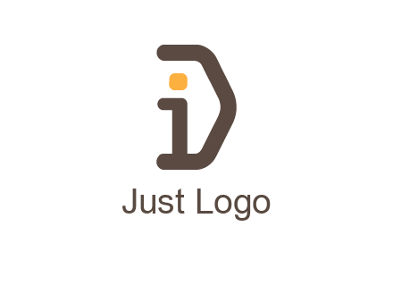 line art abstract letter I with letter D
