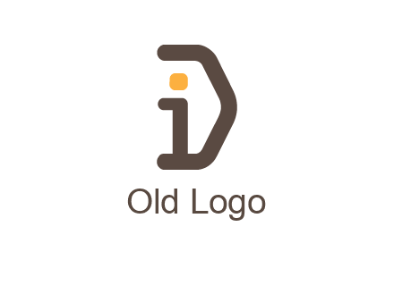 line art abstract letter I with letter D