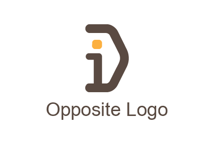 line art abstract letter I with letter D
