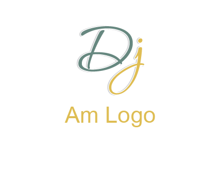 script font letter DJ