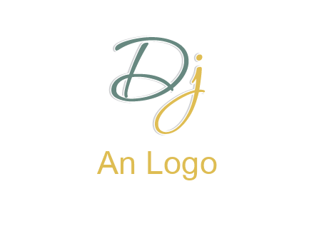 script font letter DJ