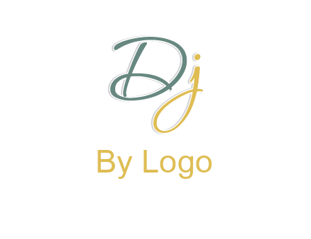 script font letter DJ
