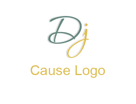 script font letter DJ