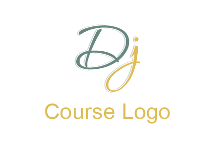 script font letter DJ