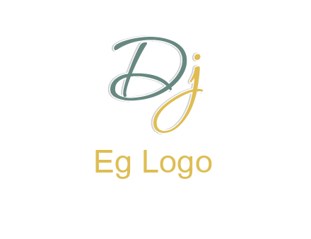 script font letter DJ