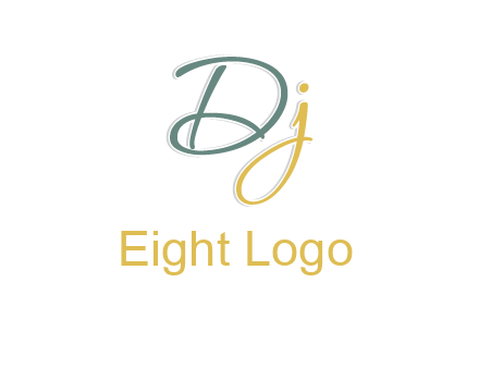 script font letter DJ