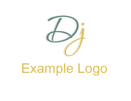 script font letter DJ