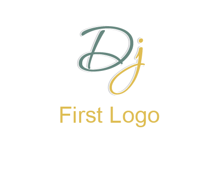 script font letter DJ