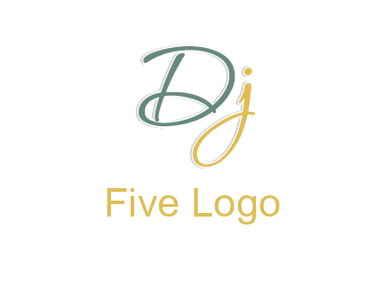 script font letter DJ