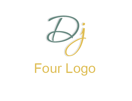 script font letter DJ