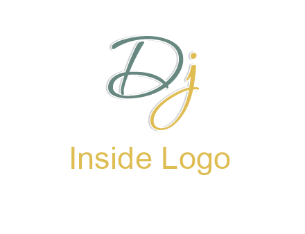 script font letter DJ
