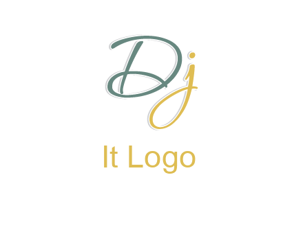 script font letter DJ