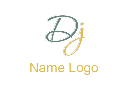 script font letter DJ