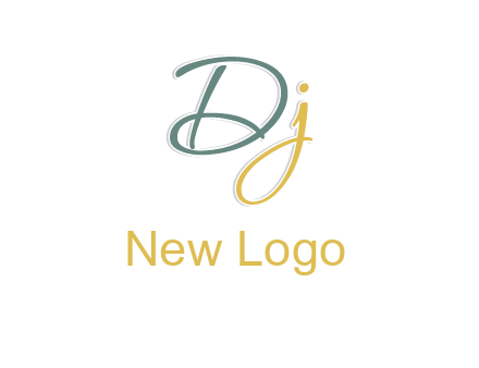 script font letter DJ