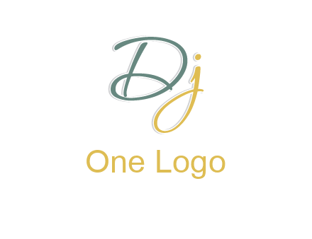 script font letter DJ